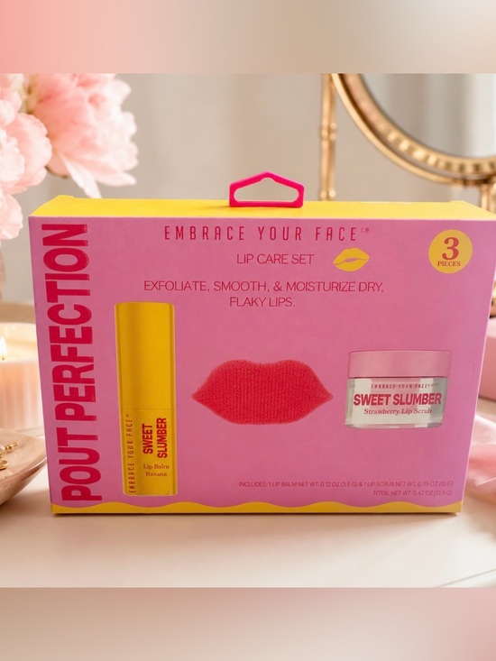 Alara Other - Embrace Your Face Sweet Slumber 3-Piece Lip Care Set NIP Strawberry & Banana